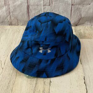 Under Armour Youth Bucket Hat Blue/Black Print Logo Front